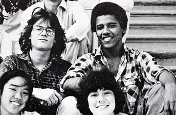 This photo provided by the Punahou School shows Barack Obama, second row right, in a 1978 senior yearbook photo at the Punahou School, the prestigious private academy in Honolulu, Hawaii.