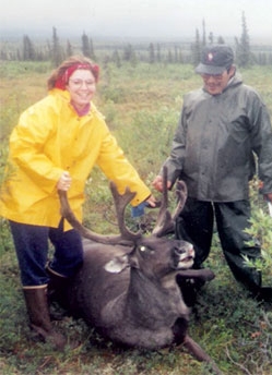 Palin with caribou